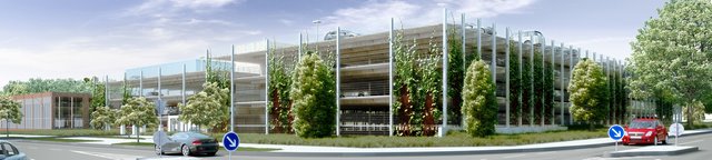 Das geplante neue Parkhaus für Holiday Parker am Flughafen Hamburg