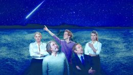 Die Entdeckung des Himmels im Altonaer Theater Bühnenfoto mit allen 5 Schauspielern