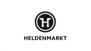 Heldenmarkt Logo eine stilisiertes H im schwarzem Kreis mit Outline