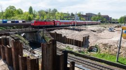 Baustelle der neuen S4 Bahnlinie in Hamburg zum Baustart