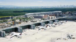 Luftaufnahme vom Flughafen Frankfurt Terminal 1